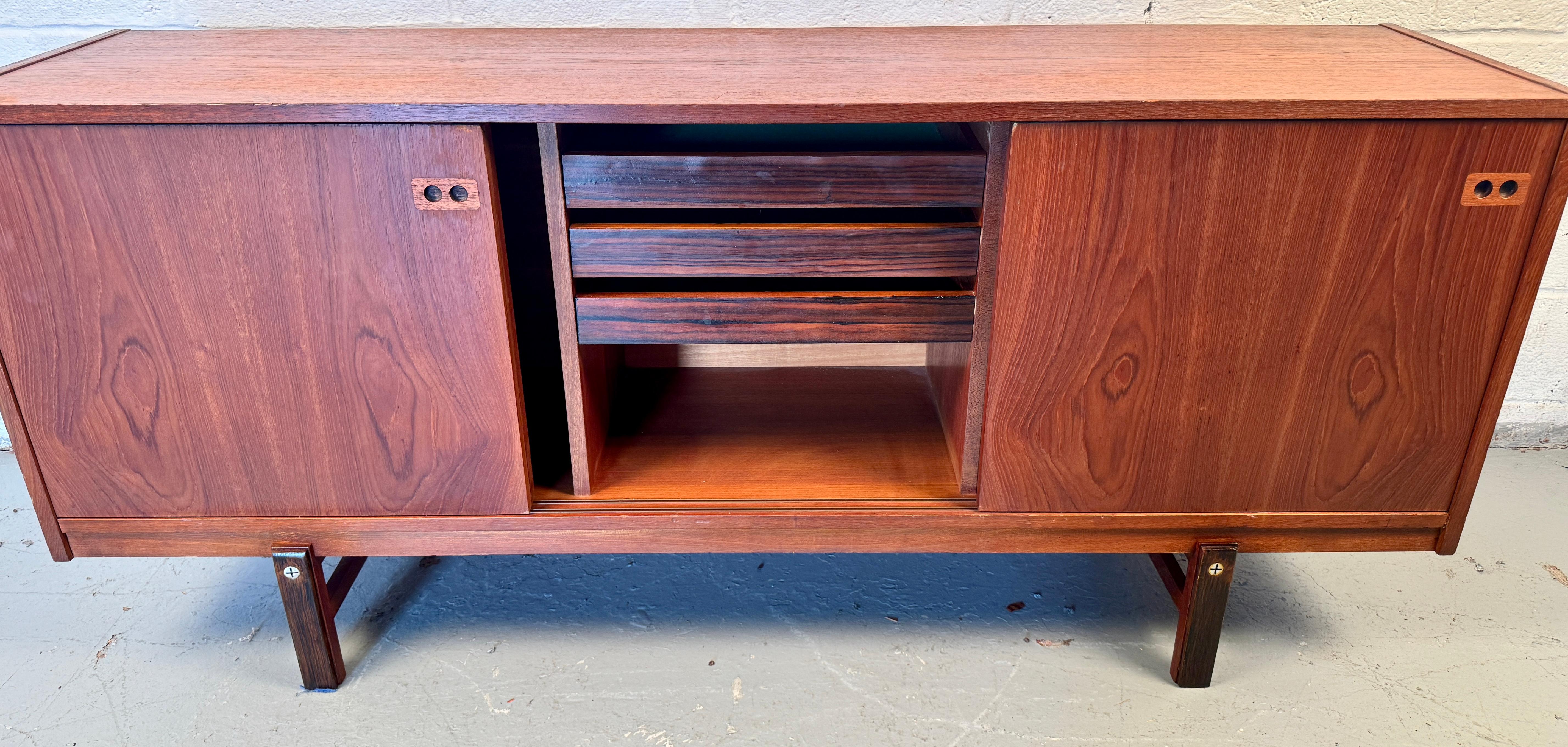 Mid Century Modern Danish Teak Credenza by Kofod Larsen For Sale 6