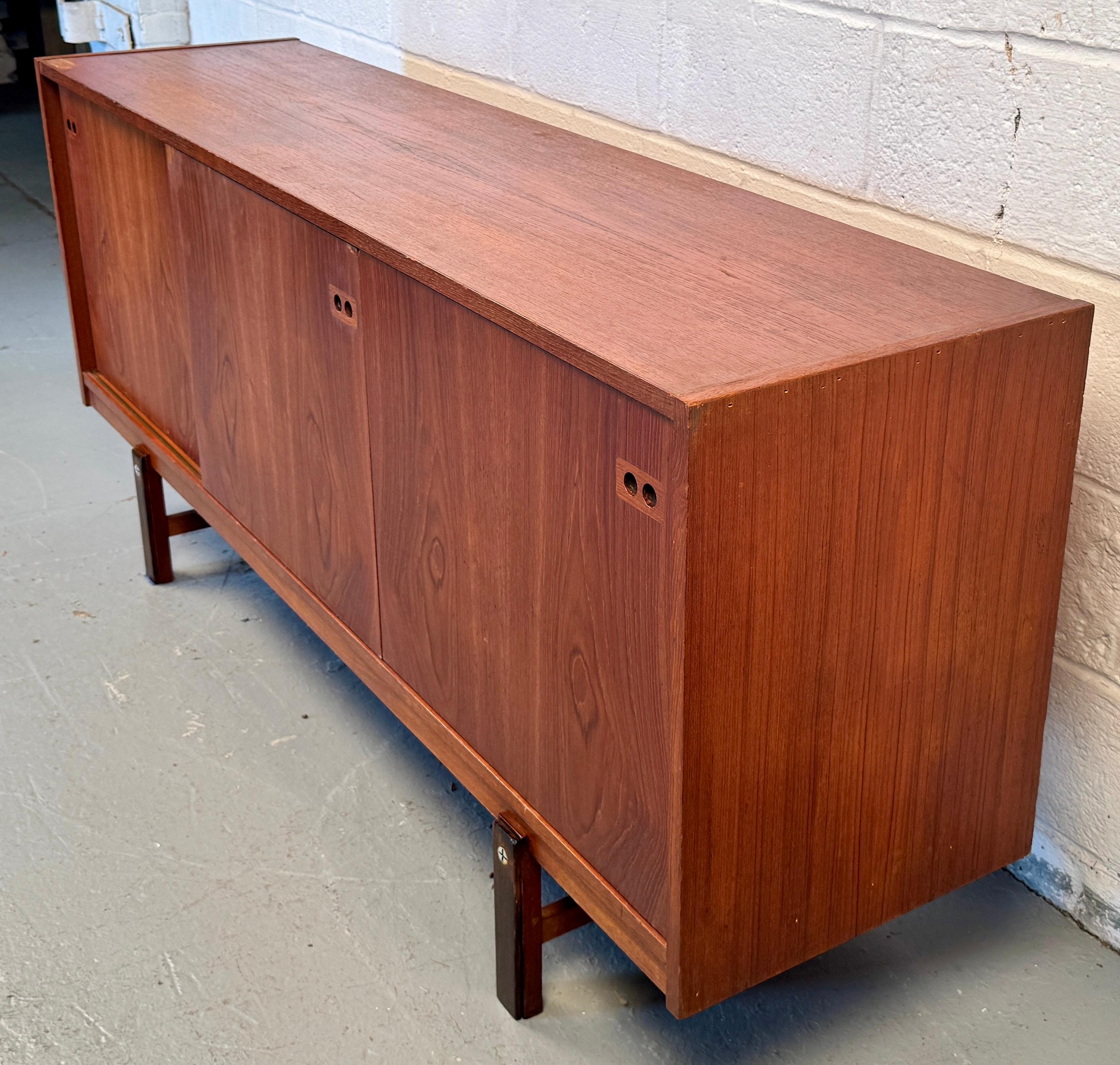 Mid Century Modern Danish Teak Credenza by Kofod Larsen In Good Condition For Sale In Brooklyn, NY