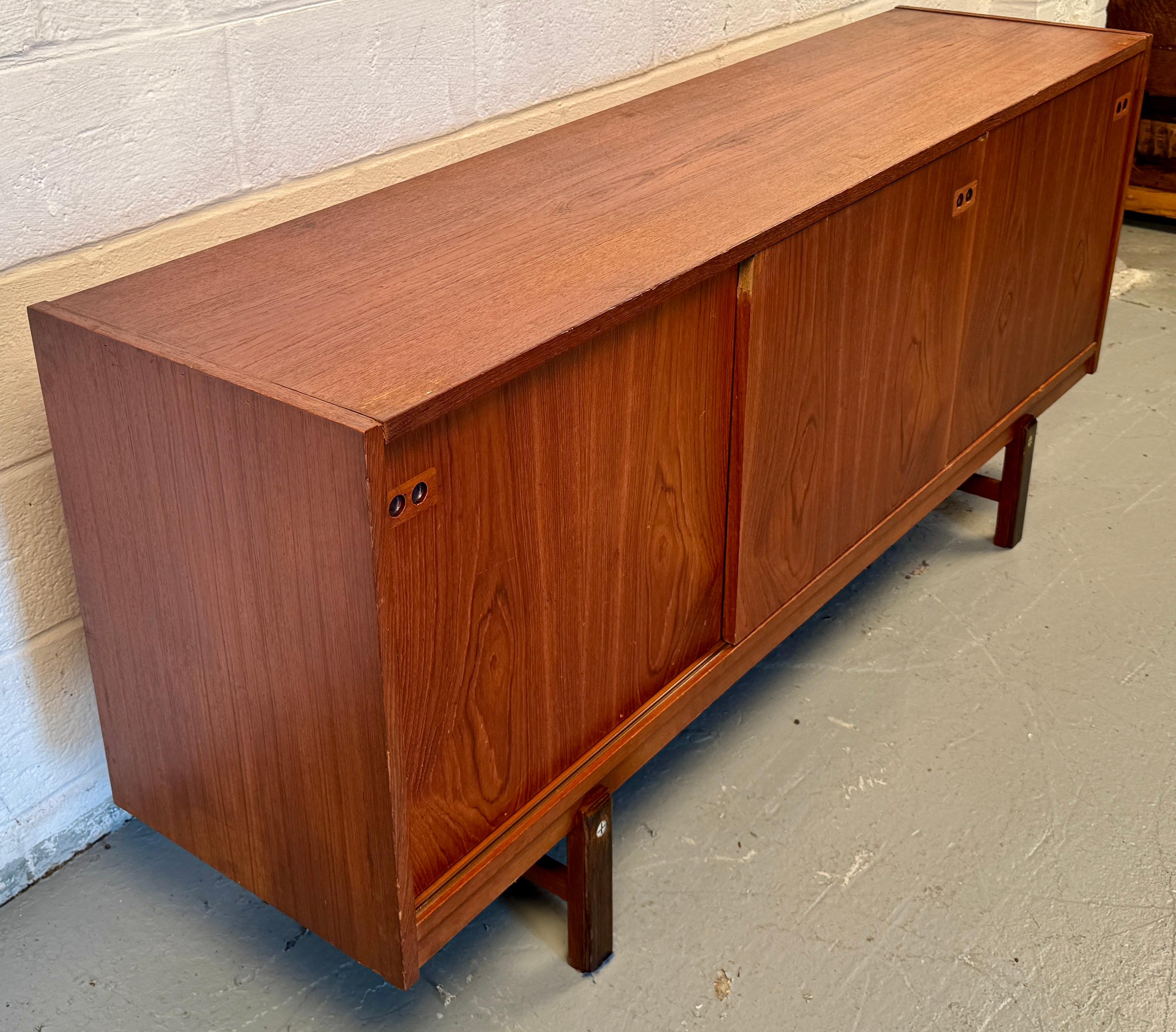 20th Century Mid Century Modern Danish Teak Credenza by Kofod Larsen For Sale
