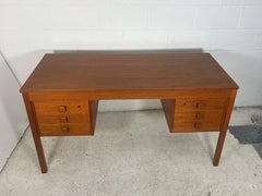 Mid Century Modern Danish Teak Desk By Domino Mobler Free Standing