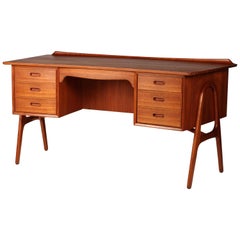 Mid-Century Modern Danish Teak Desk Designed by Svend Aage Madsen