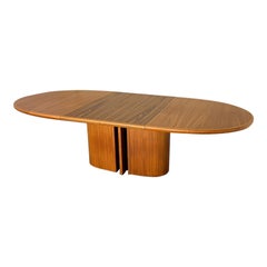 Mid-Century Modern Danish Teak Dining Table Extending Pop Up Leaf Skovby