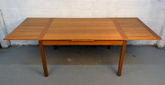 Mid-Century Modern Danish Teak Draw-Leaf Table