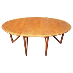 Mid-Century Modern Danish Teak Drop-Leaf Dining Table, Kurt Ostervig, Jason Mob