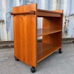 Mid-Century Modern Danish Teak Dry Bar / Serving Cart by PBJ Mobler. Circa 1970s