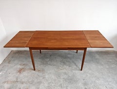 Mid Century Modern Danish Teak Extendable Dining Table, Denmark 1960s
