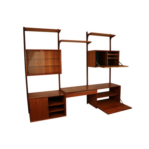 Mid Century Modern Danish Teak Floating Wall Unit With Vanity For - Mid Century Modern Teak Wall Unit Mid Century Modern Danish Teak Floating Wall Unit With Vanity For - Mid Century Modern Teak Wall Unit