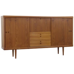 Mid-Century Modern Danish Teak Highboard by H.W. Klein for Bramin