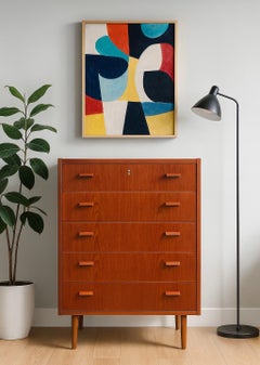 Mid Century Modern Danish Teak Highboy / Dresser by Poul Volther, c. 1960s