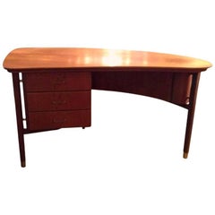 Mid-Century Modern Danish Teak Kidney Desk