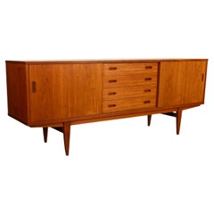 Mid Century Modern Danish Teak Logn John Credenza Sideboard by Lyby Mobler 1960s
