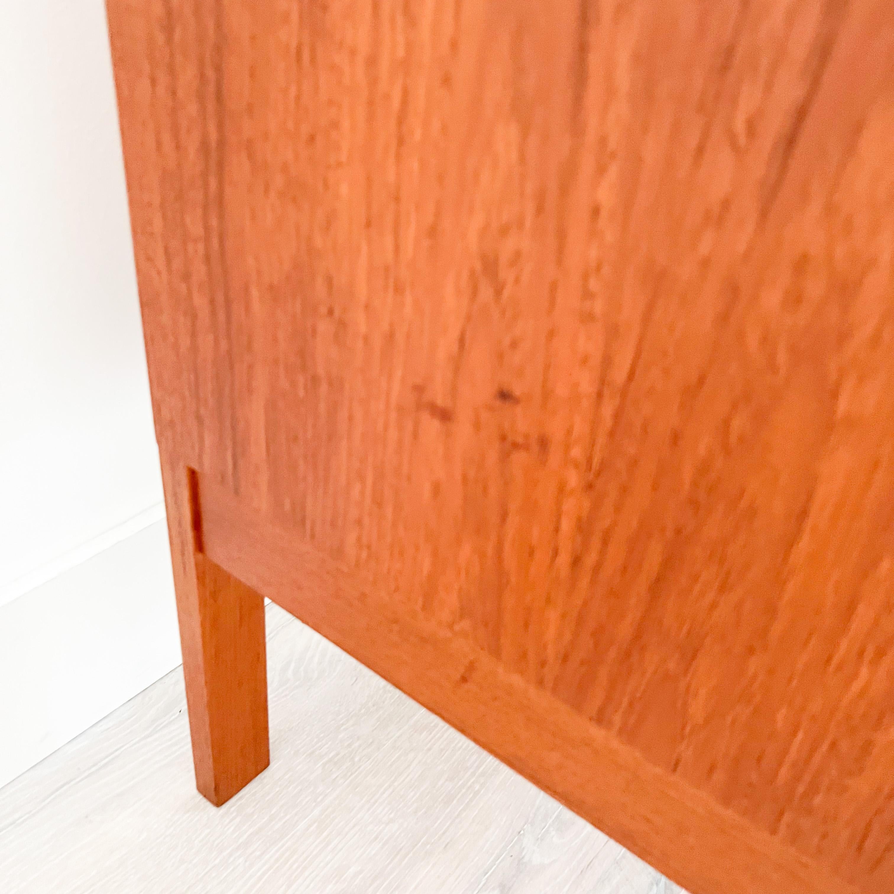 Mid century modern danish teak low 6 drawer dresser with inset sculpted drawer pulls by Nils Jonsson. The original finish is in good condition with minor surface scuffing and scratching. The drawers open and close with ease.