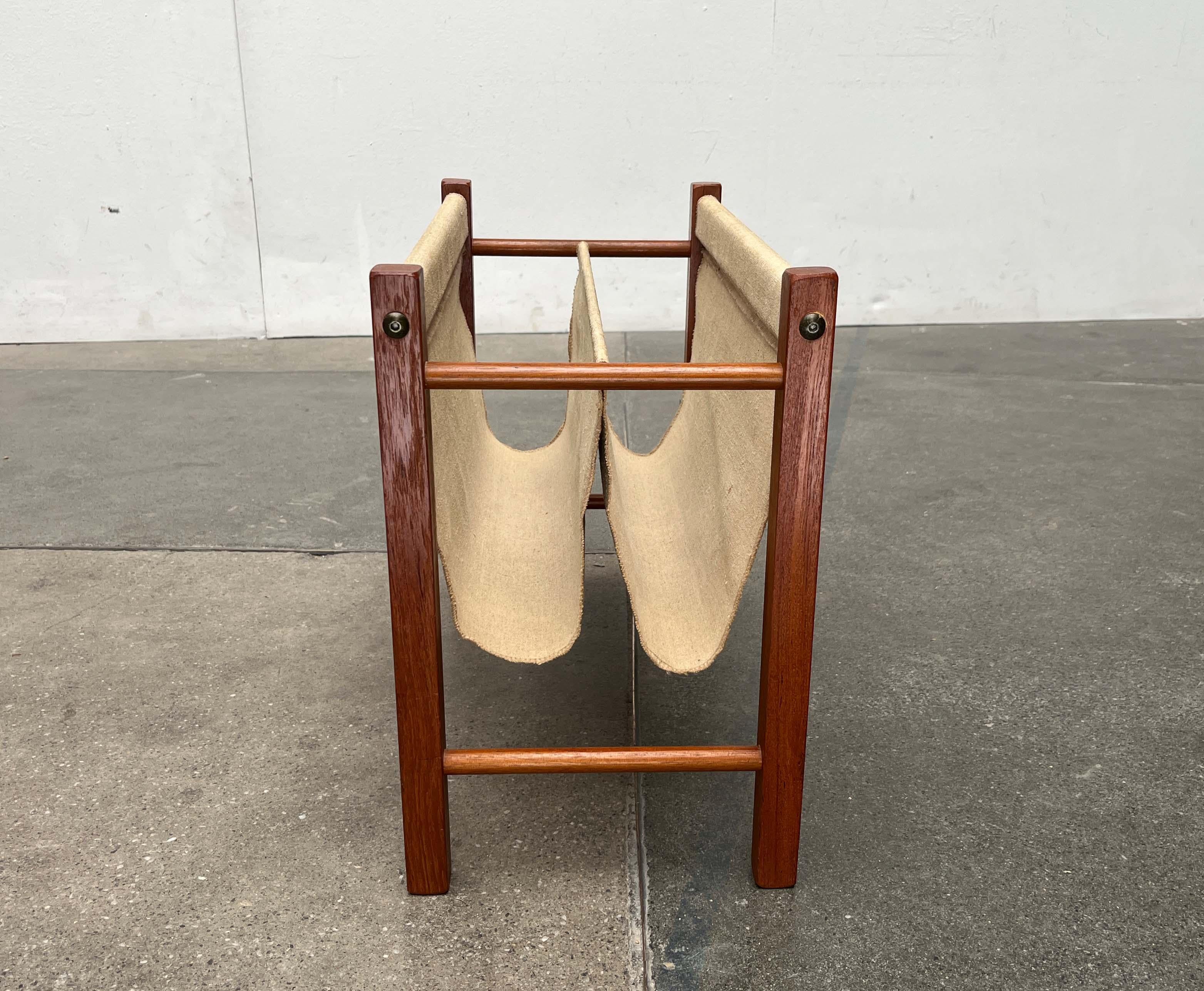 Mid-Century Modern Danish Teak Magazine Holder, 1960s For Sale 5