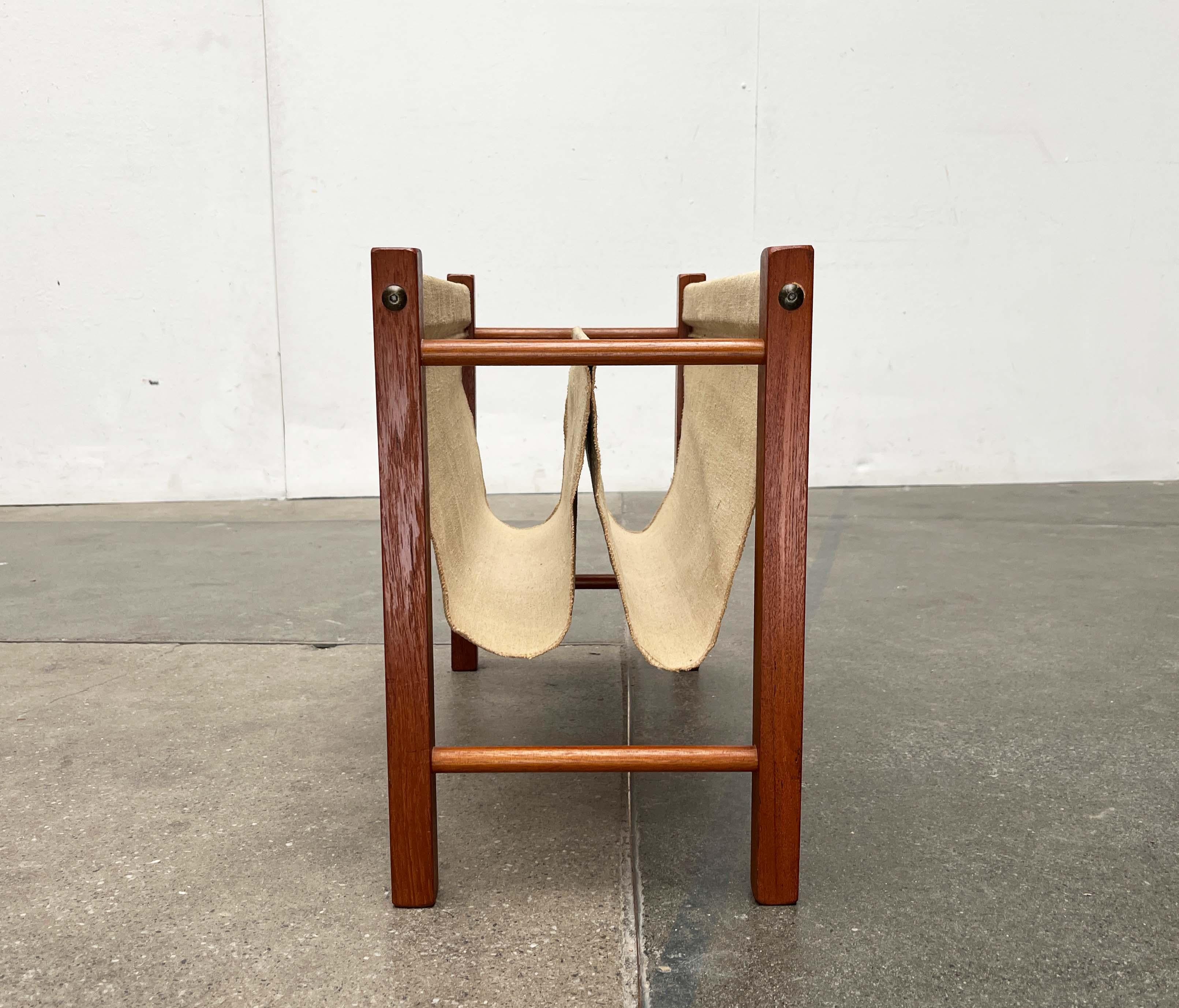 Mid-Century Modern Danish Teak Magazine Holder, 1960s For Sale 4