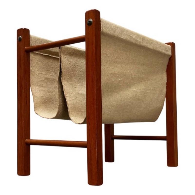 Mid-Century Modern Danish Teak Magazine Holder, 1960s For Sale