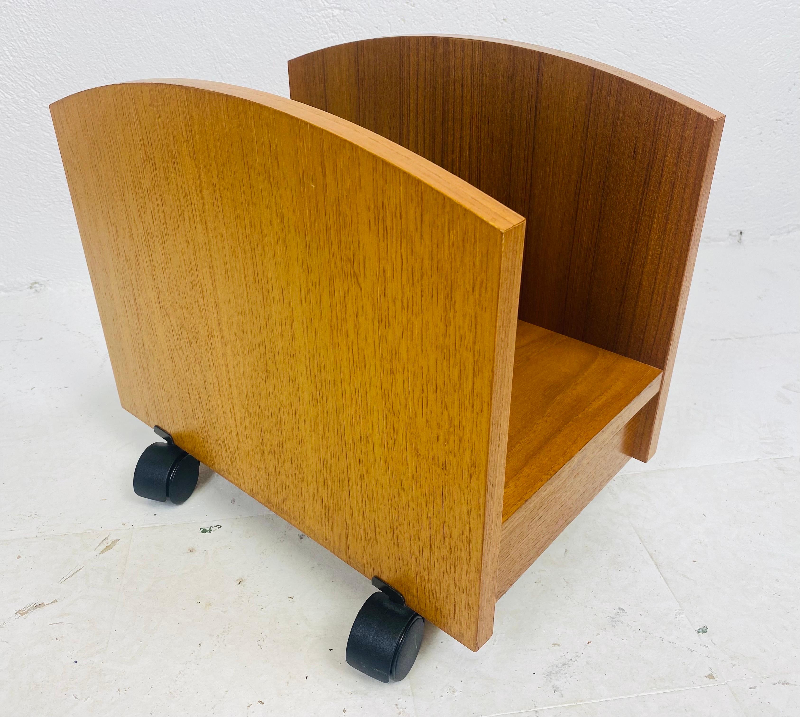 Woodwork Mid century modern danish teak magazine rack For Sale