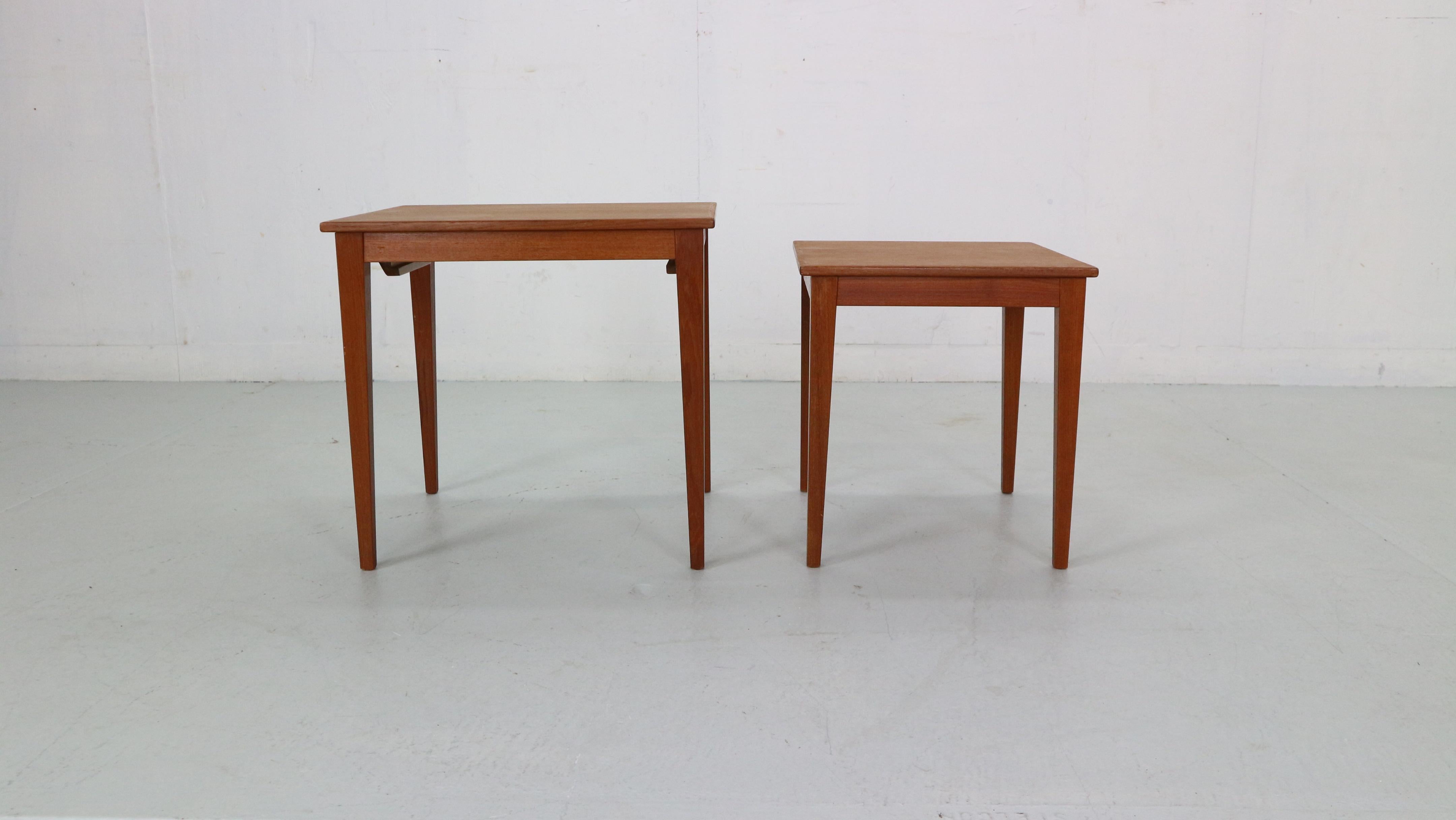 Mid-Century Modern Danish Teak Nesting Tables, 1960's In Good Condition In The Hague, NL