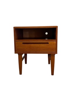 Mid-Century Modern Danish Teak Nightstand with Drawer, Made in Denmark