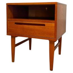 Mid-Century Modern Danish Teak Nightstand with Drawer, Made in Denmark