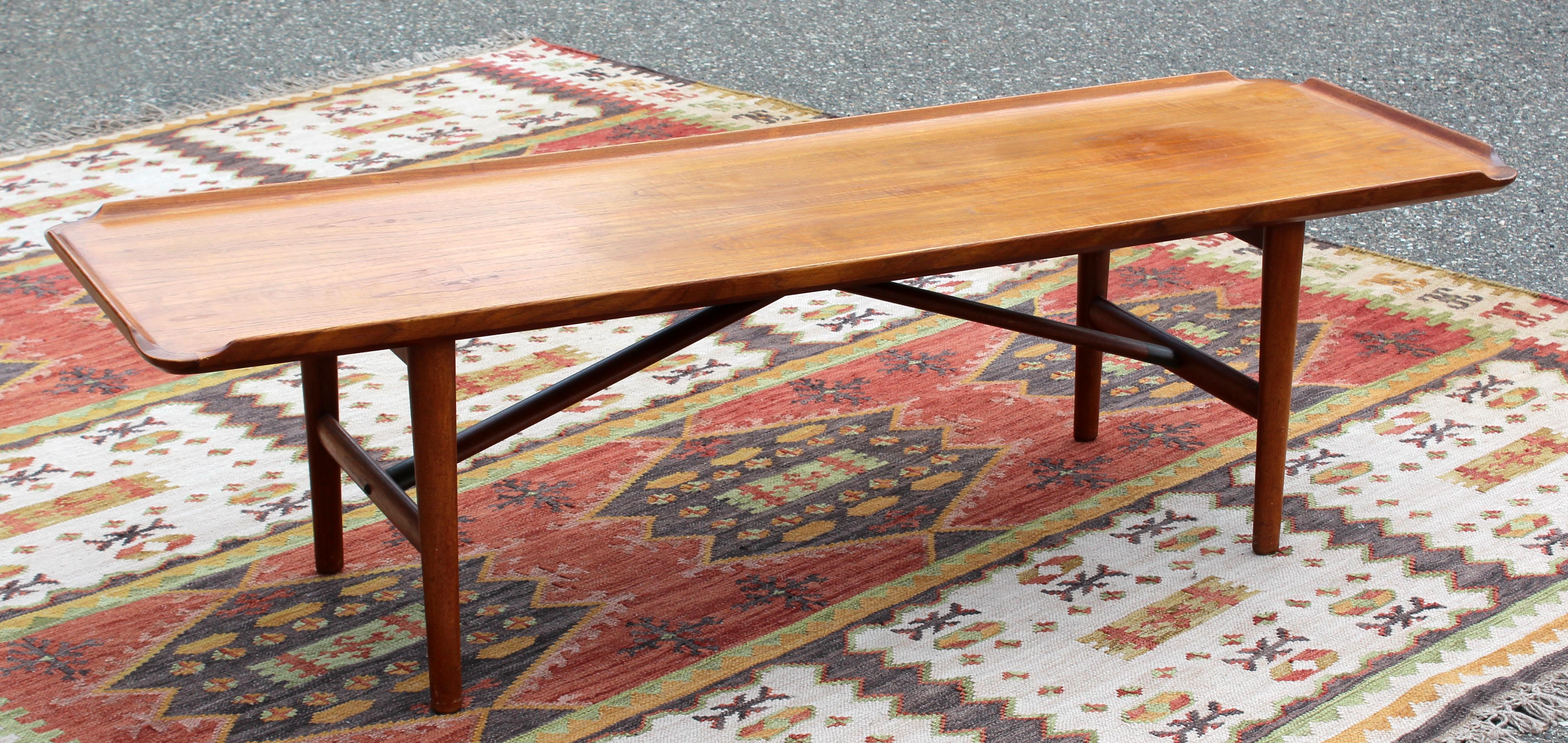 Mid-Century Modern Danish Teak Rectangular Coffee Table Finn Juhl 1960s 1