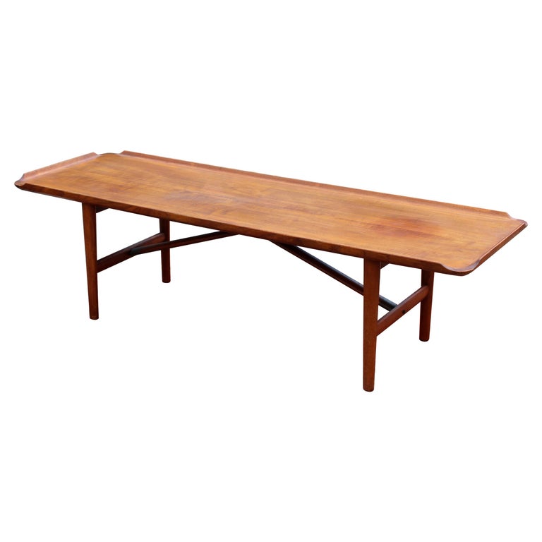 MidCentury Modern Danish Teak Rectangular Coffee Table Peter Hvidt