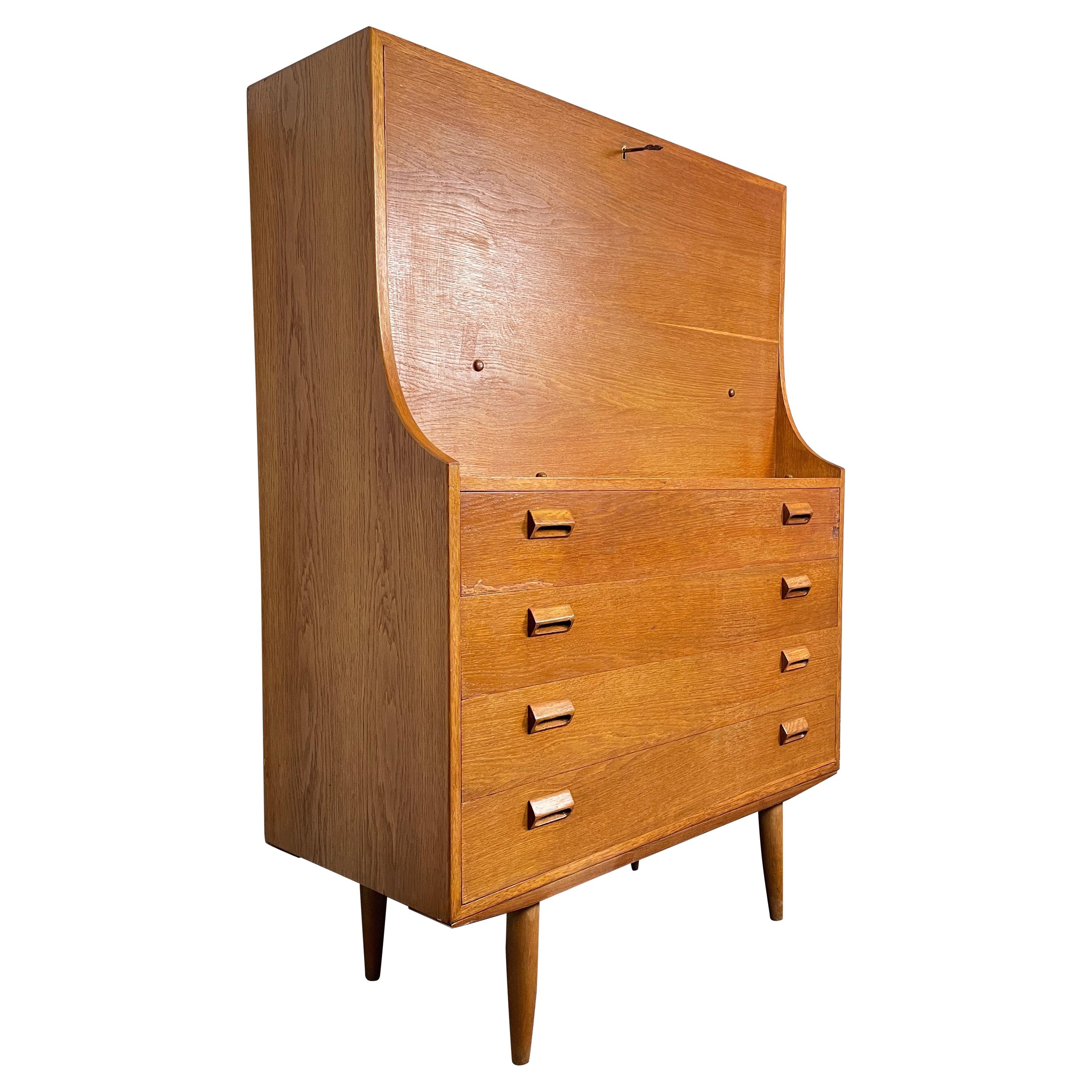 Mid-Century Modern Danish Teak Secretary Desk