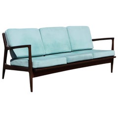 Mid-Century Modern Danish Teak Settee or Sofa for Selig by Ib Kofod-Larsen COM