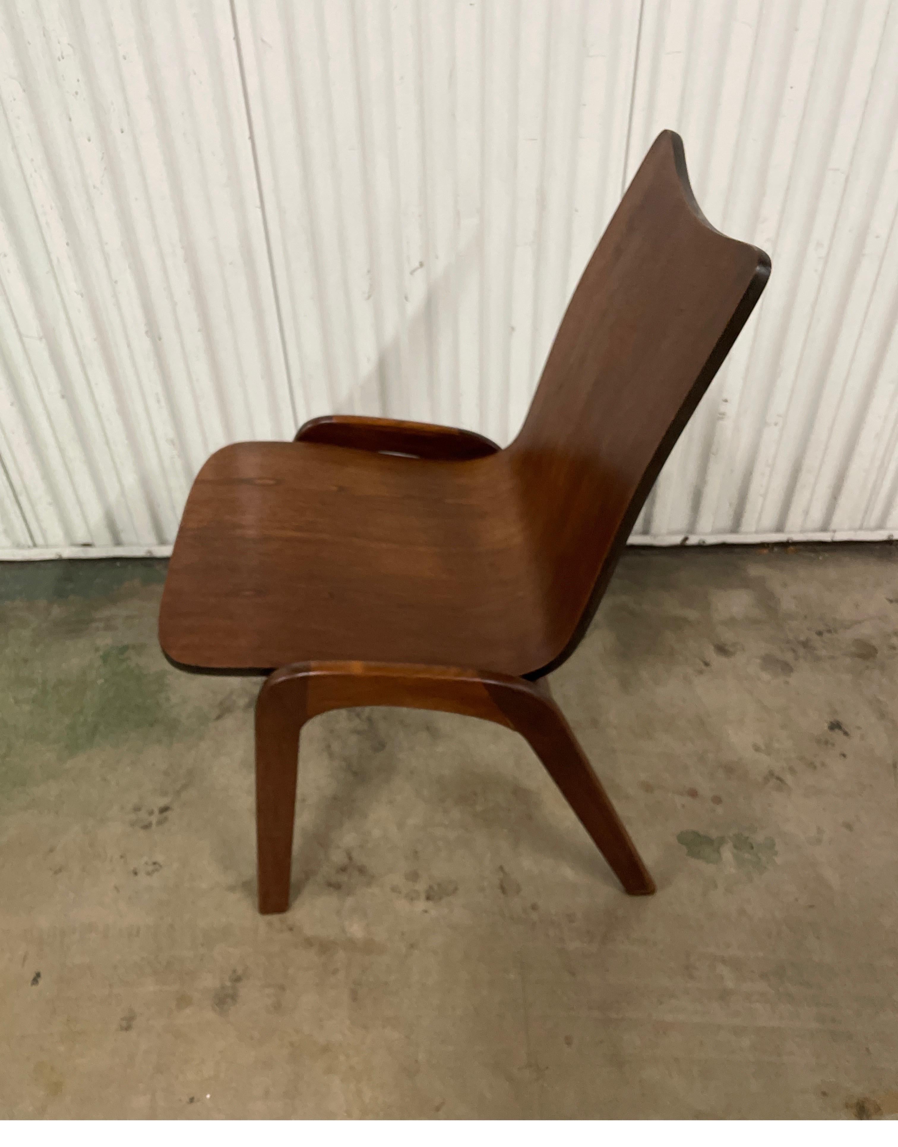 American Mid Century Modern Danish Teak Side Chair For Sale
