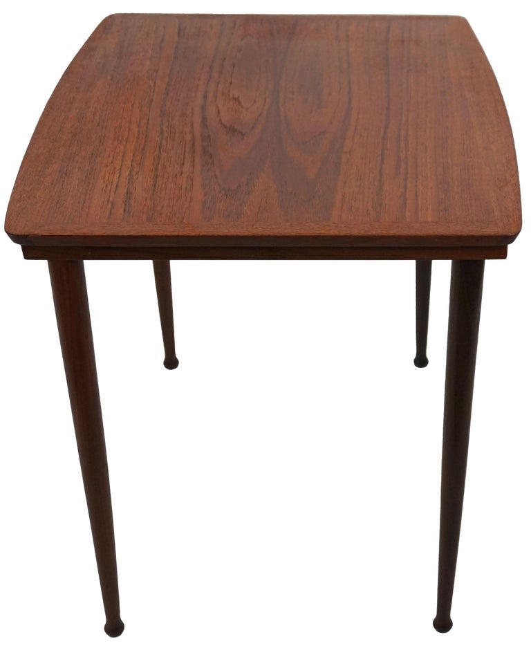 Hand-Crafted Mid Century Modern Danish Teak Side Table by Mobelintarsia For Sale