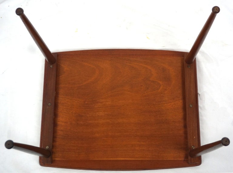 Mid Century Modern Danish Teak Side Table by Mobelintarsia In Good Condition For Sale In Soquel, CA