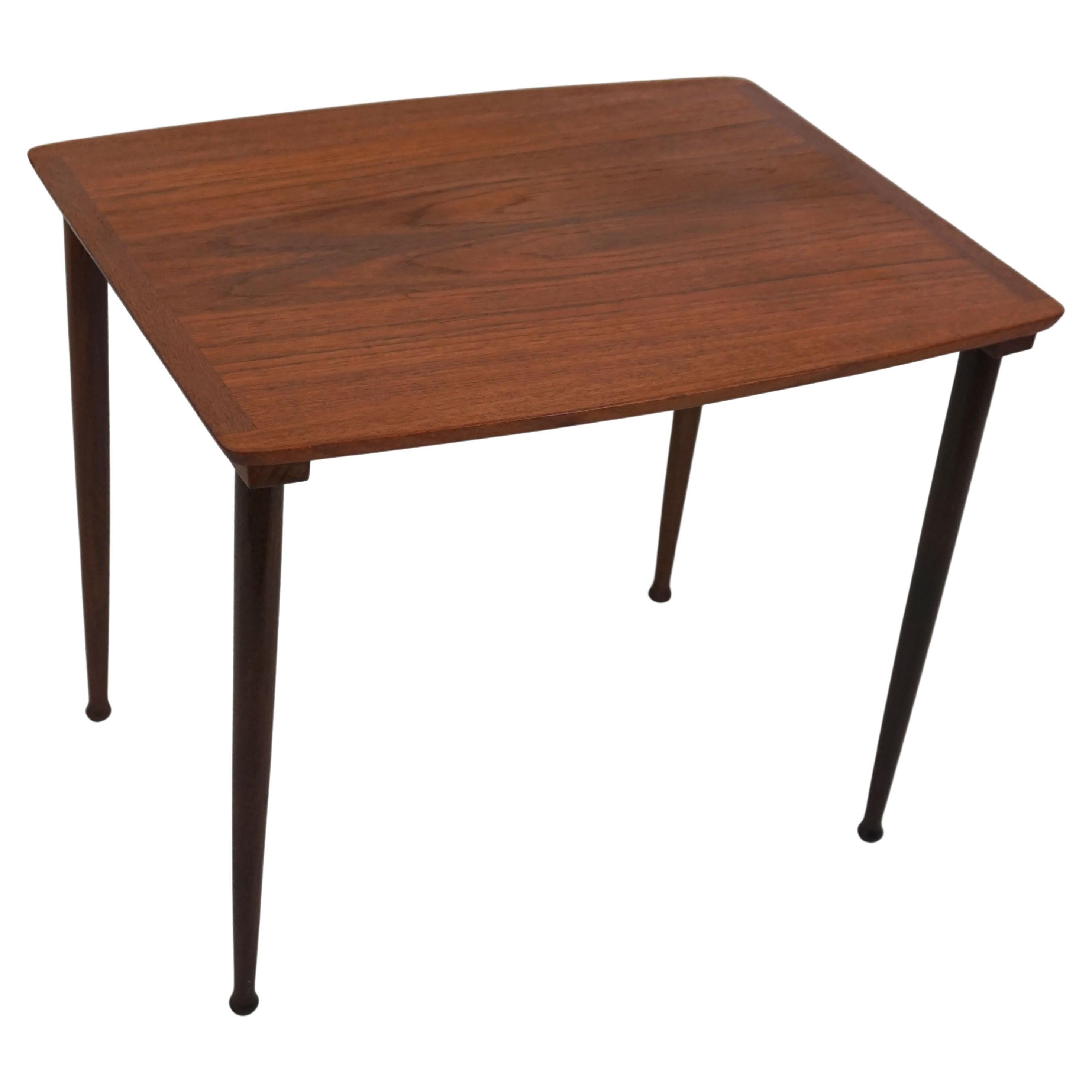 Mid Century Modern Danish Teak Side Table by Mobelintarsia For Sale