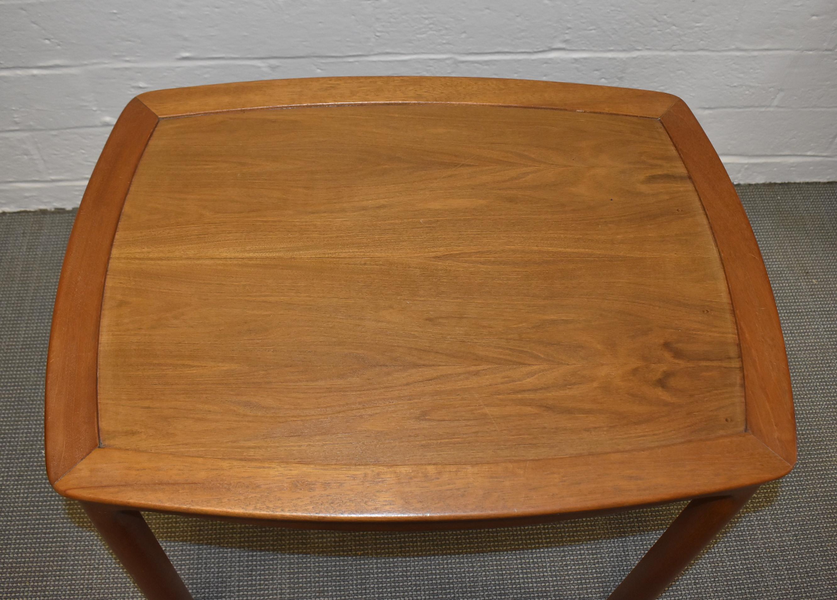 Mid-Century Modern Danish teak side table in the style of Jens Harald Quistgaard. Measures 28