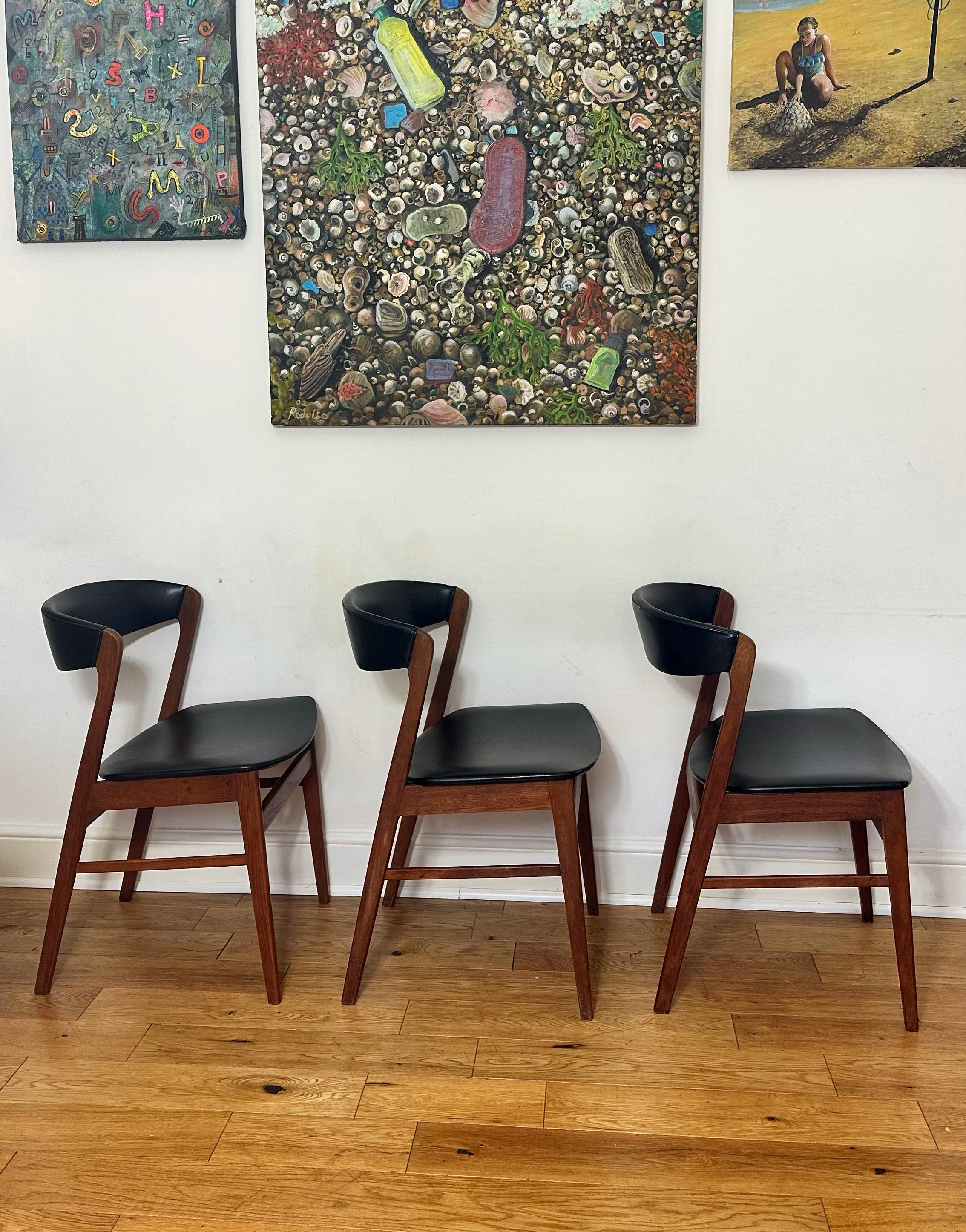 Mid-Century Modern Mid Century Modern Danish Teak Six Dining Chairs by Sax For Sale