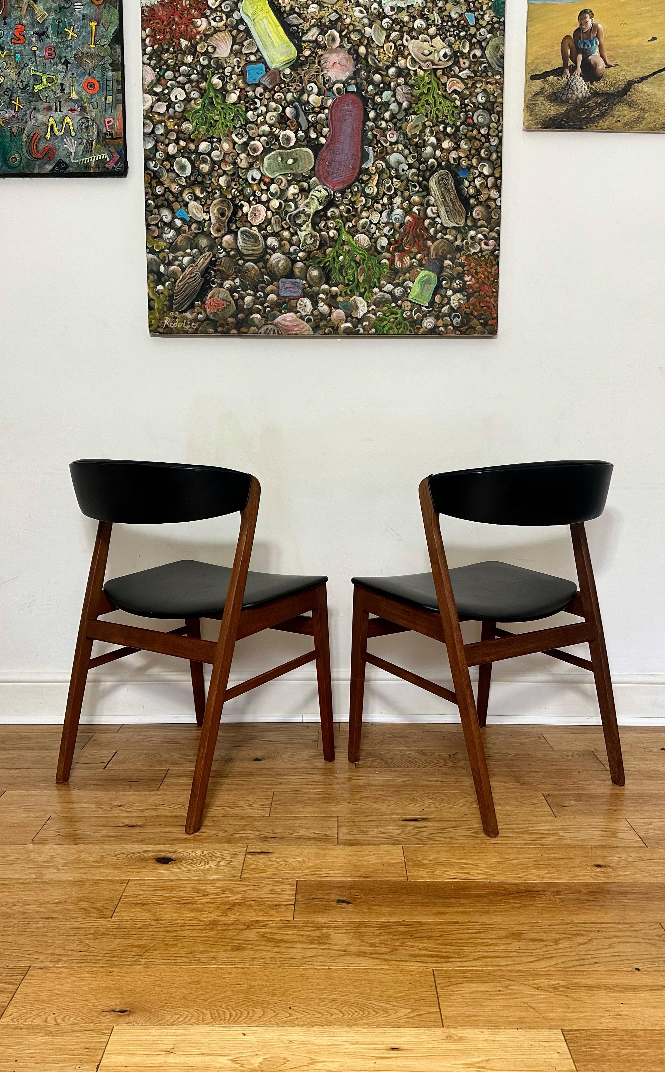 Mid Century Modern Danish Teak Six Dining Chairs by Sax For Sale 2