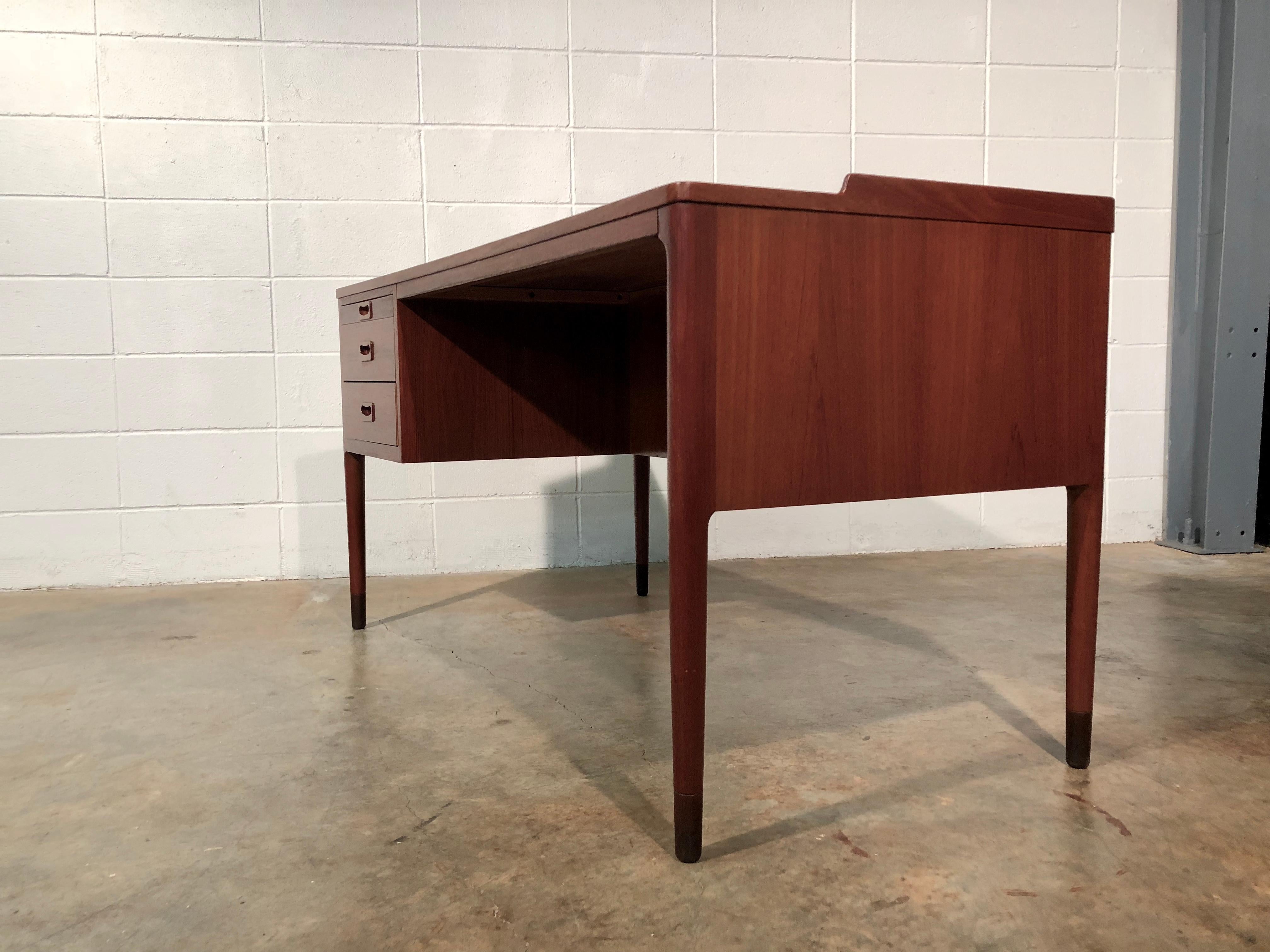 Mid-Century Modern Danish Teak Slant Front Desk with Built in Wine Bar 9