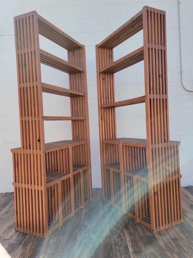 Mid-Century Modern Danish Teak Slatted Bookcases by Thorvald Lissau, Pair  5