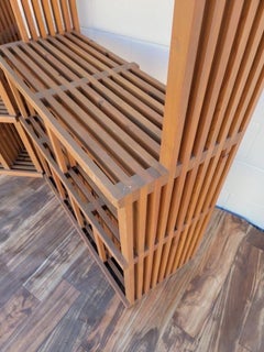 Mid-Century Modern Danish Teak Slatted Bookcases by Thorvald Lissau, Pair