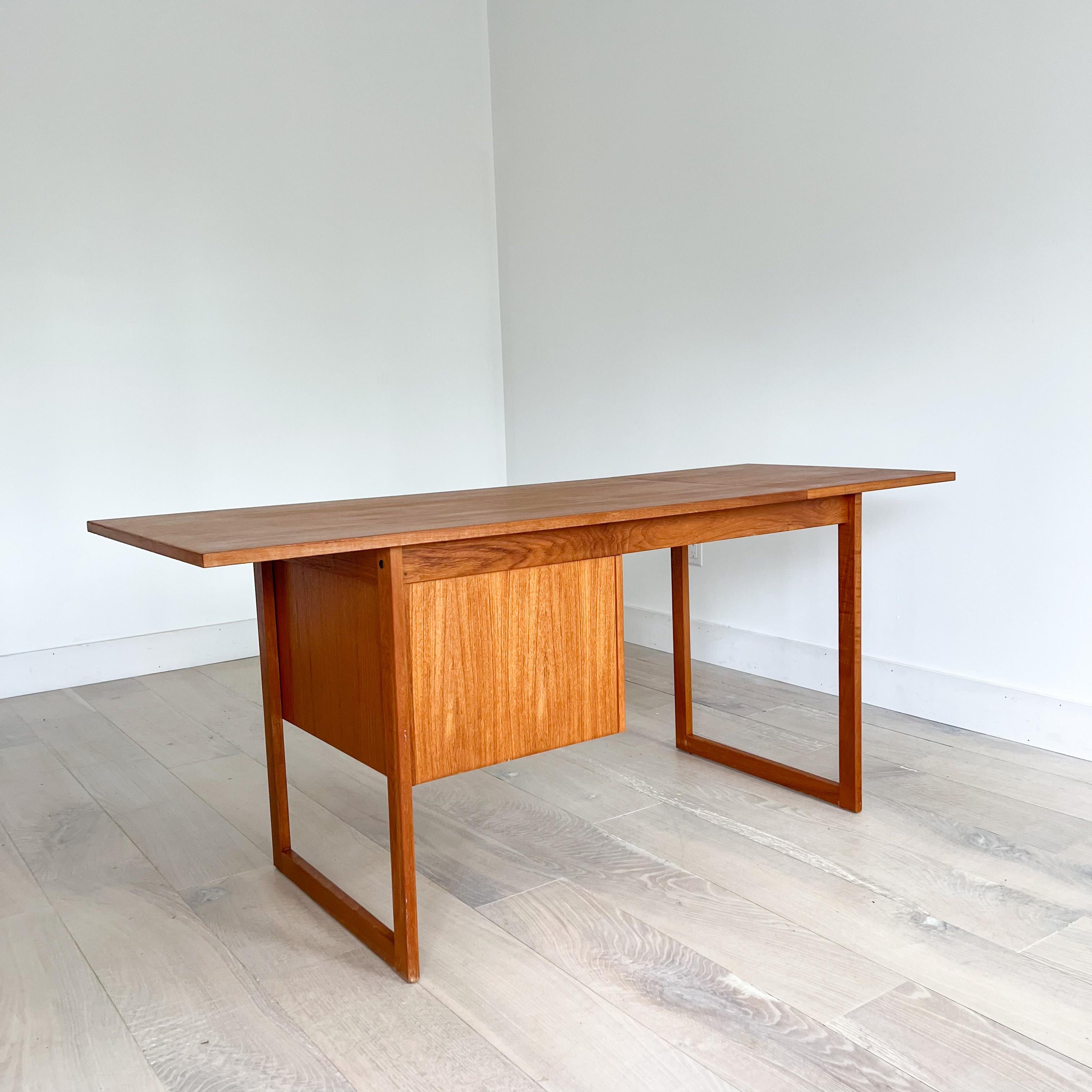Mid Century Modern Danish Teak Sliding Top Desk by Vi-Ma Mobler 7