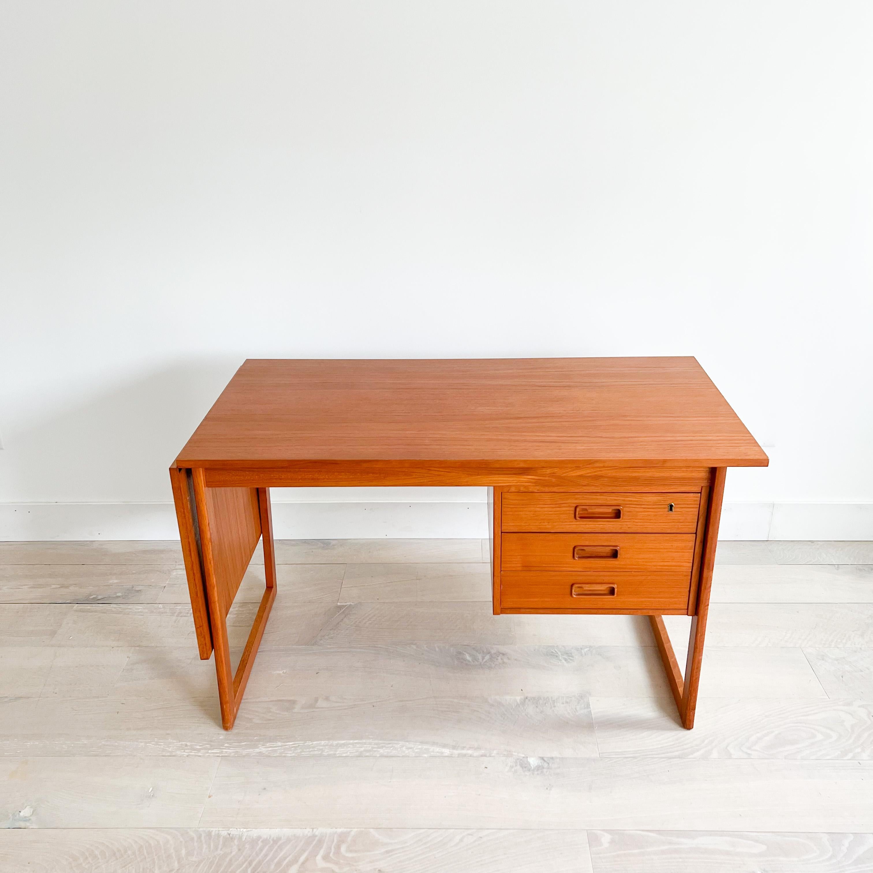 Mid Century Modern Danish Teak Sliding Top Desk by Vi-Ma Mobler 2