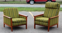 Mid-Century Modern Danish Teak Sofa Pair Lounge Armchairs End Table DUX Era