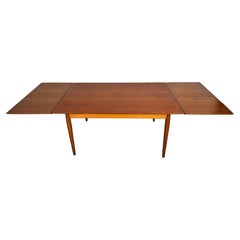 Mid-Century Modern Danish Teak Table with Leaves Attr. Hans Wegner