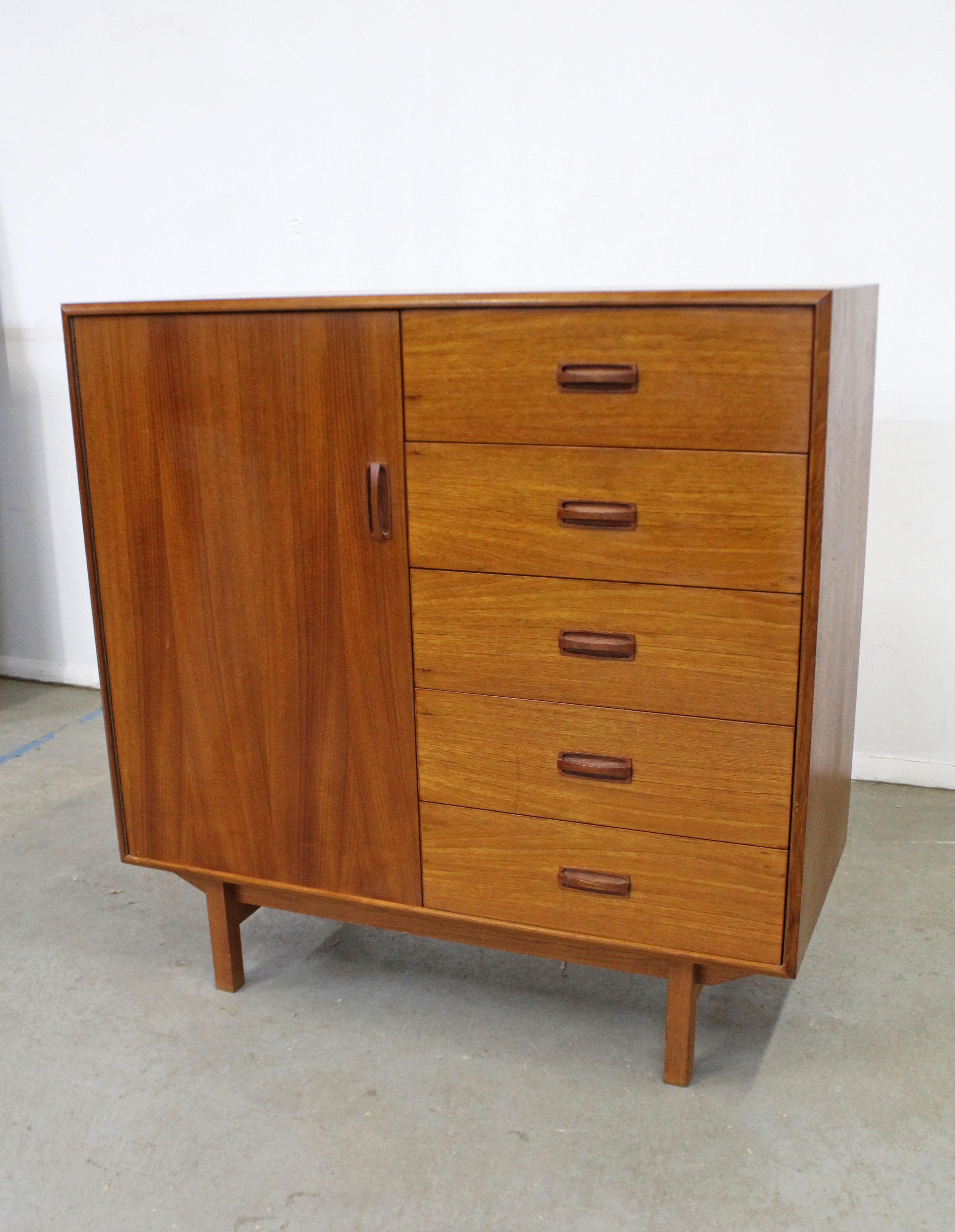 Scandinavian Modern Mid-Century Modern Danish Teak Tall Gentlman's Chest/Dresser