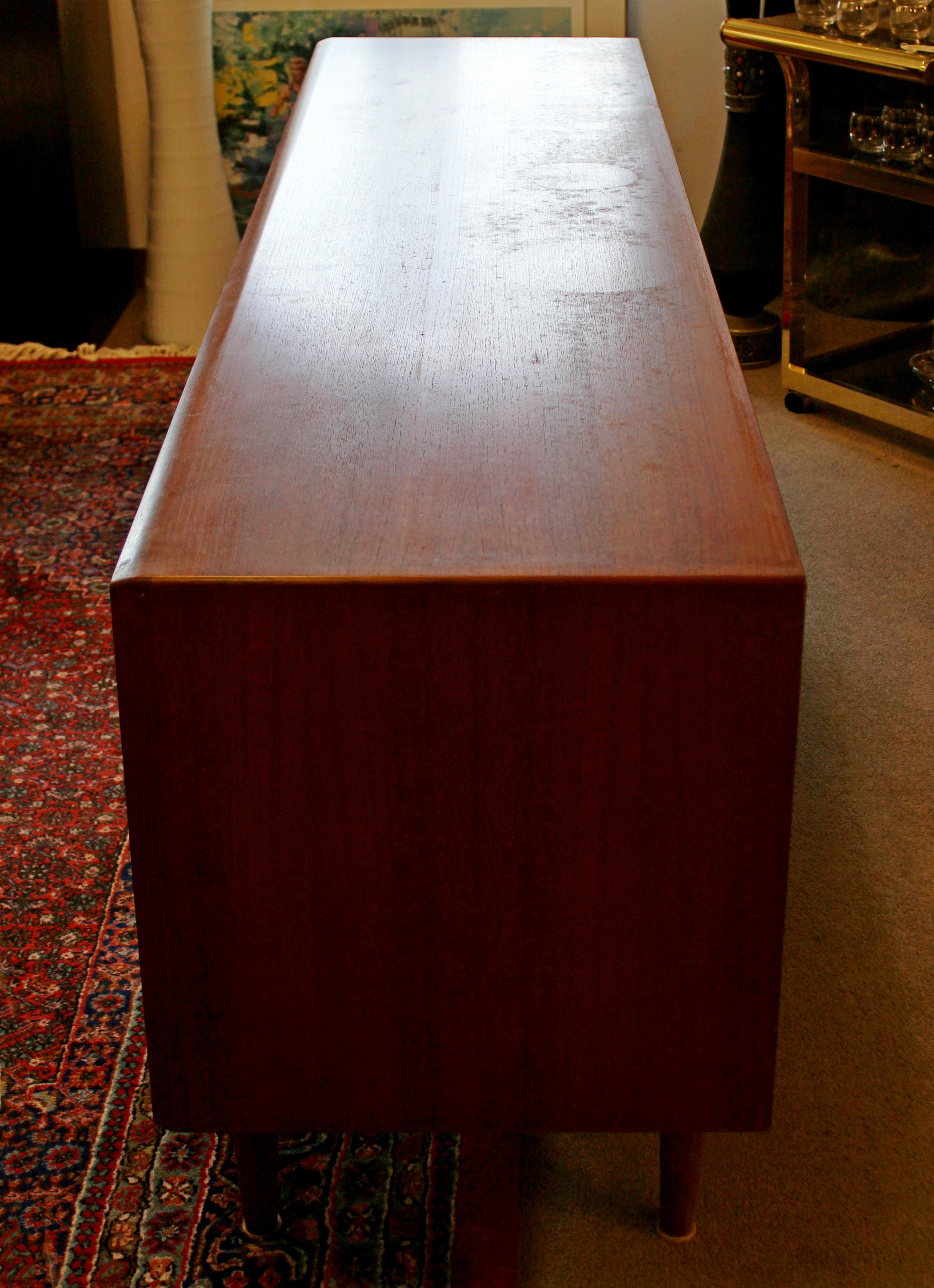 Mid-20th Century Mid-Century Modern Danish Teak Tambour Door Credenza Buffet Arne Vodder Era