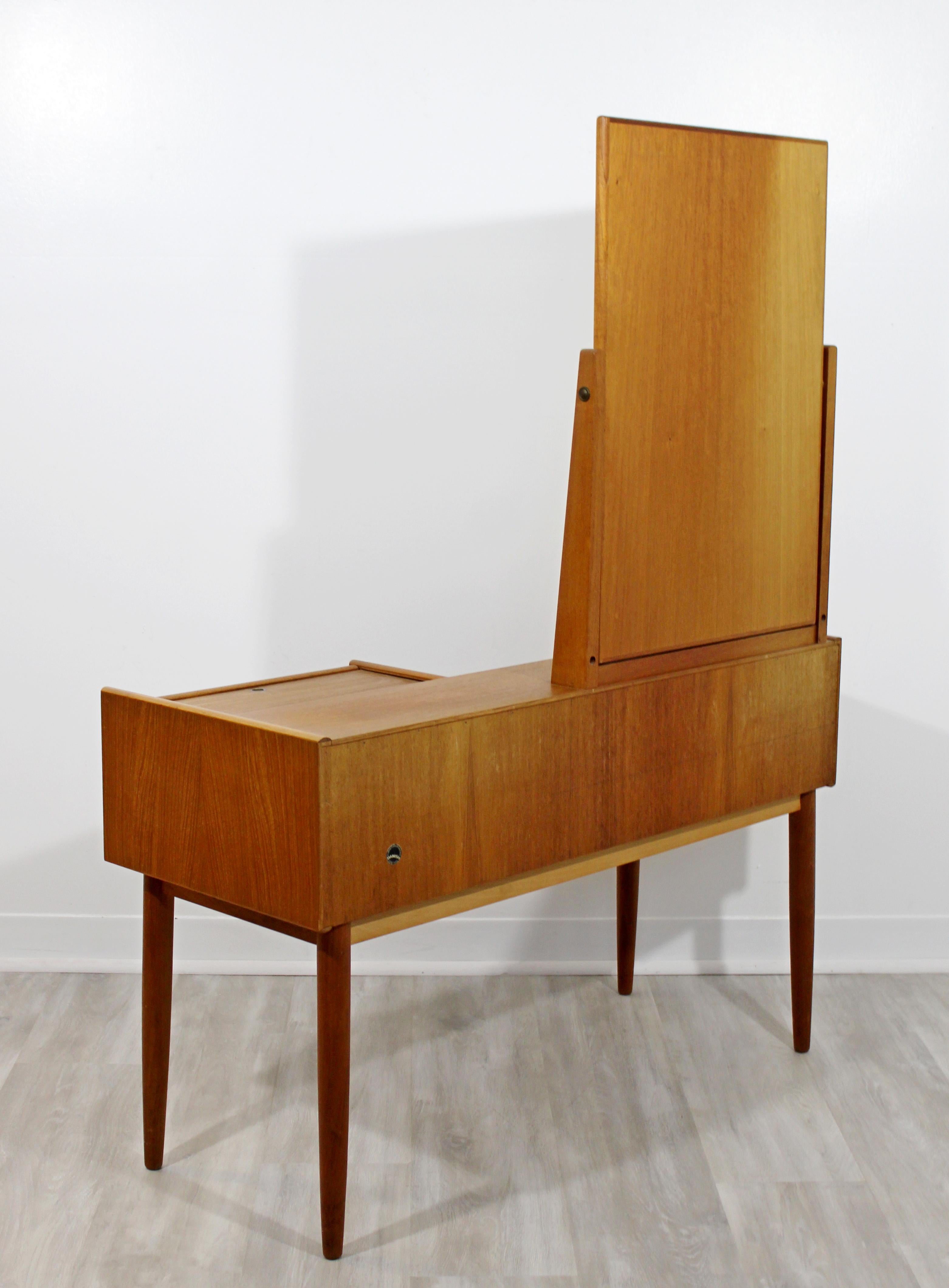 Mid-Century Modern Danish Teak Vanity Dressing Table Ostervig Vodder Style 1960s 1