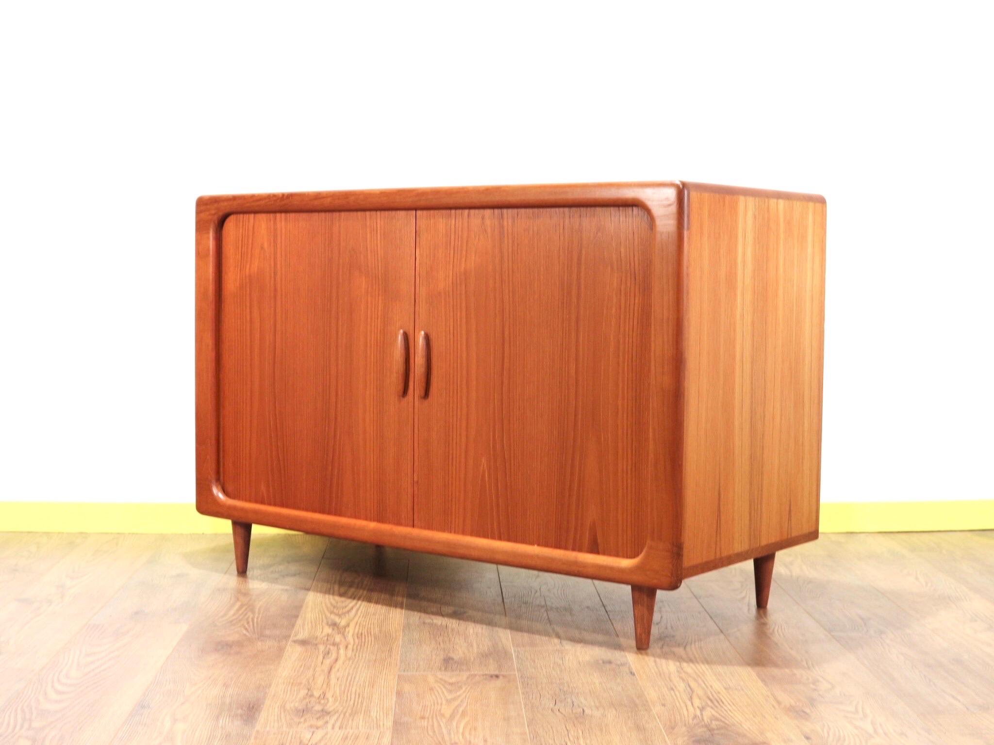 Mid-Century Modern Danish Teak Vinyl Media Cabinet by Dyrlund 3