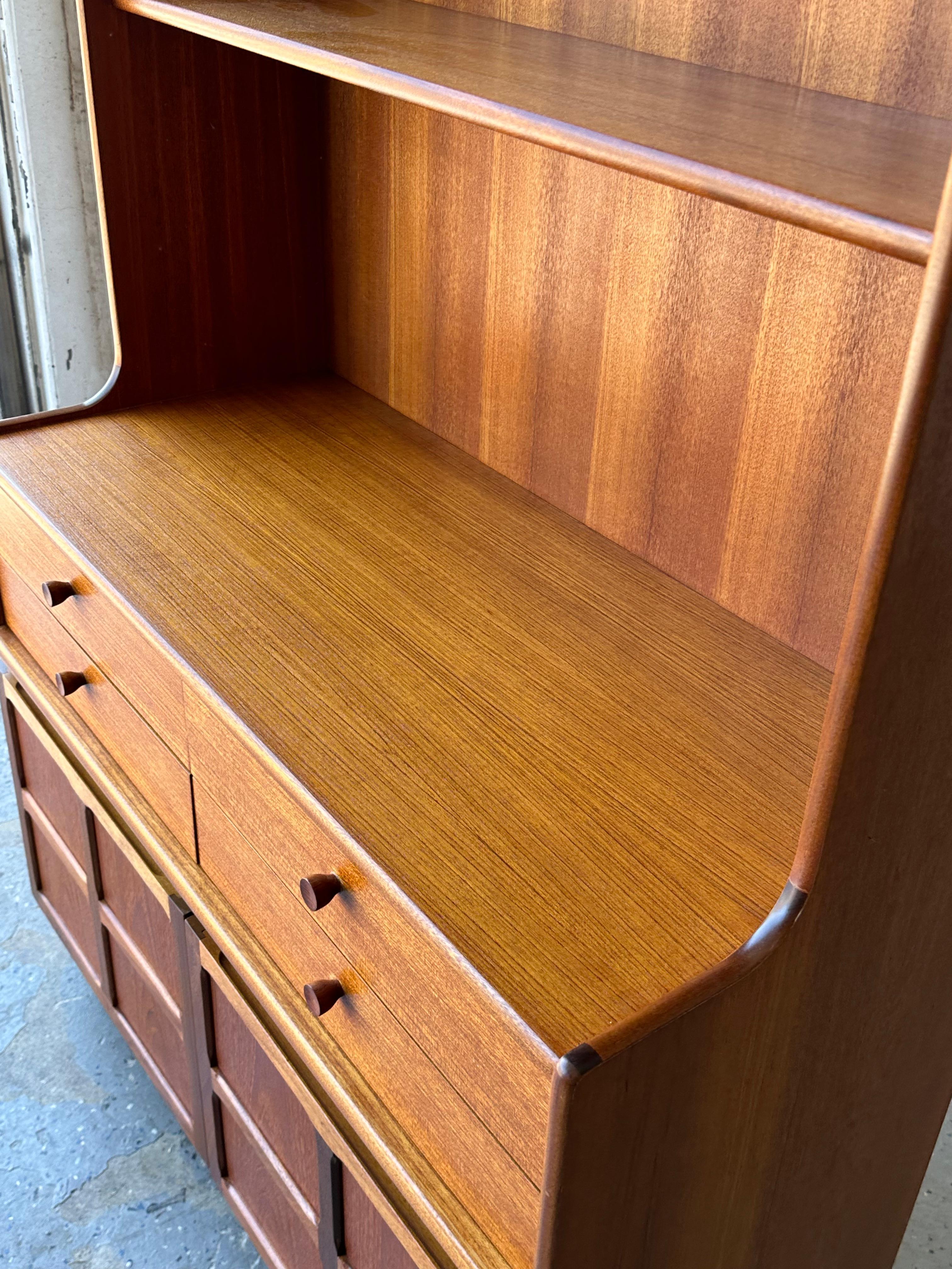 Mid-Century Modern Danish Teak Wall Unit,  Bookcase , Hutch by Nathan Furniture 3