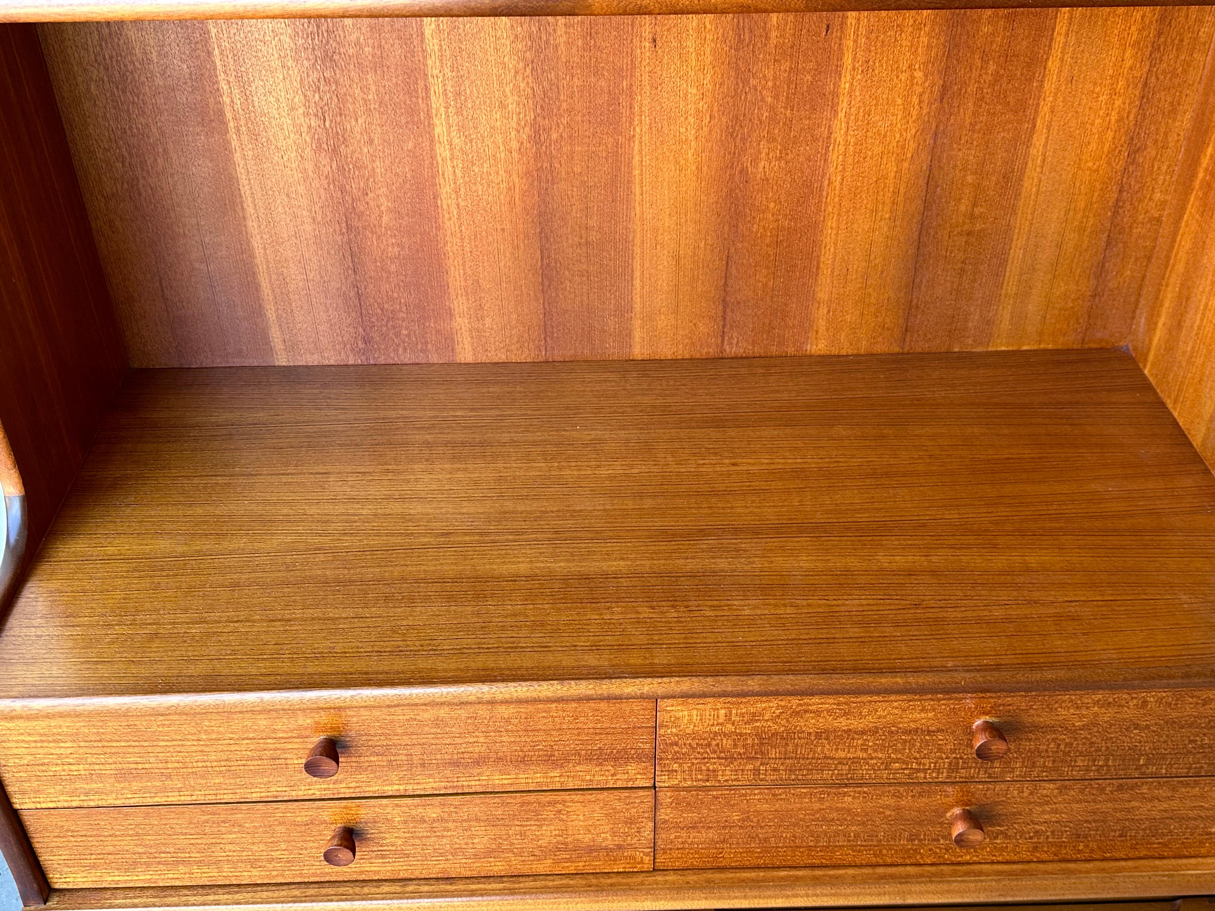 Mid-20th Century Mid-Century Modern Danish Teak Wall Unit,  Bookcase , Hutch by Nathan Furniture