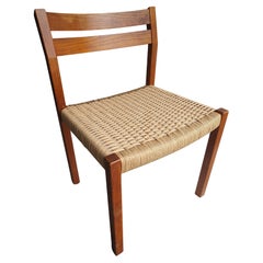 Mid-Century Modern Danish Teak with Rope Seat by Niels Moller C1970