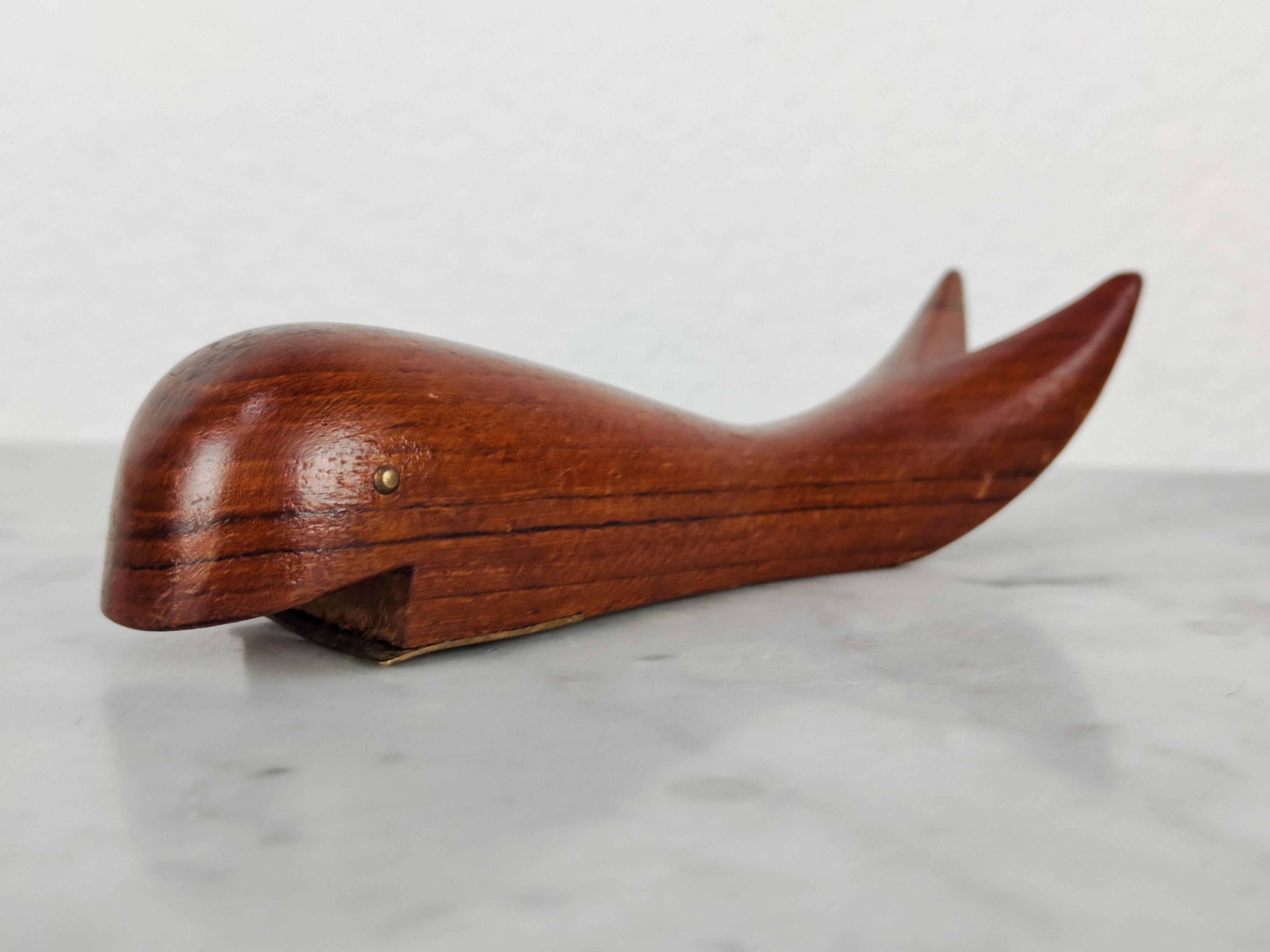 Mid Century Modern Danish Teak Wood Bottle Opener Shaped as Whale, Denmark 1960s For Sale 6