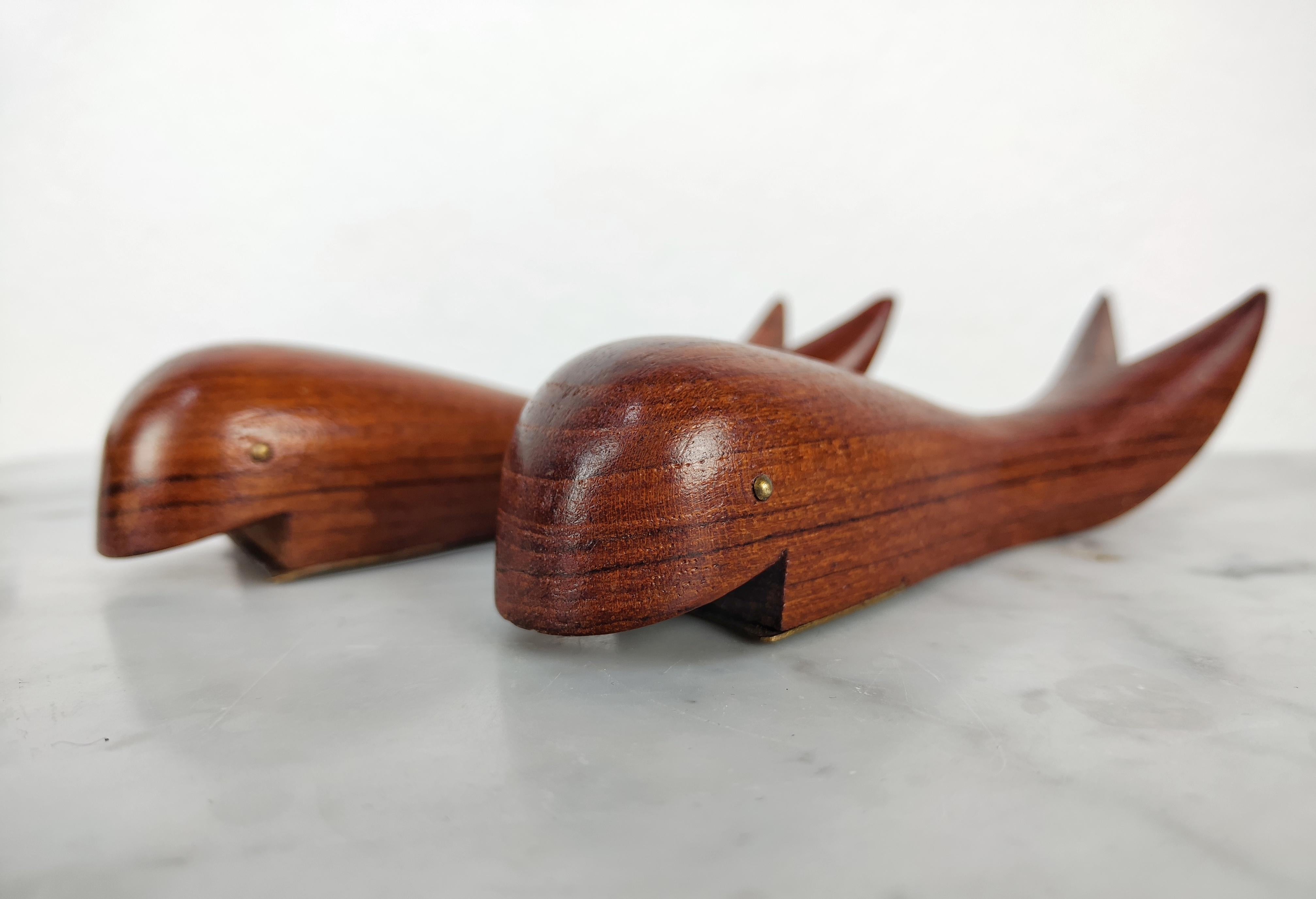 Mid-20th Century Mid Century Modern Danish Teak Wood Bottle Opener Shaped as Whale, Denmark 1960s For Sale